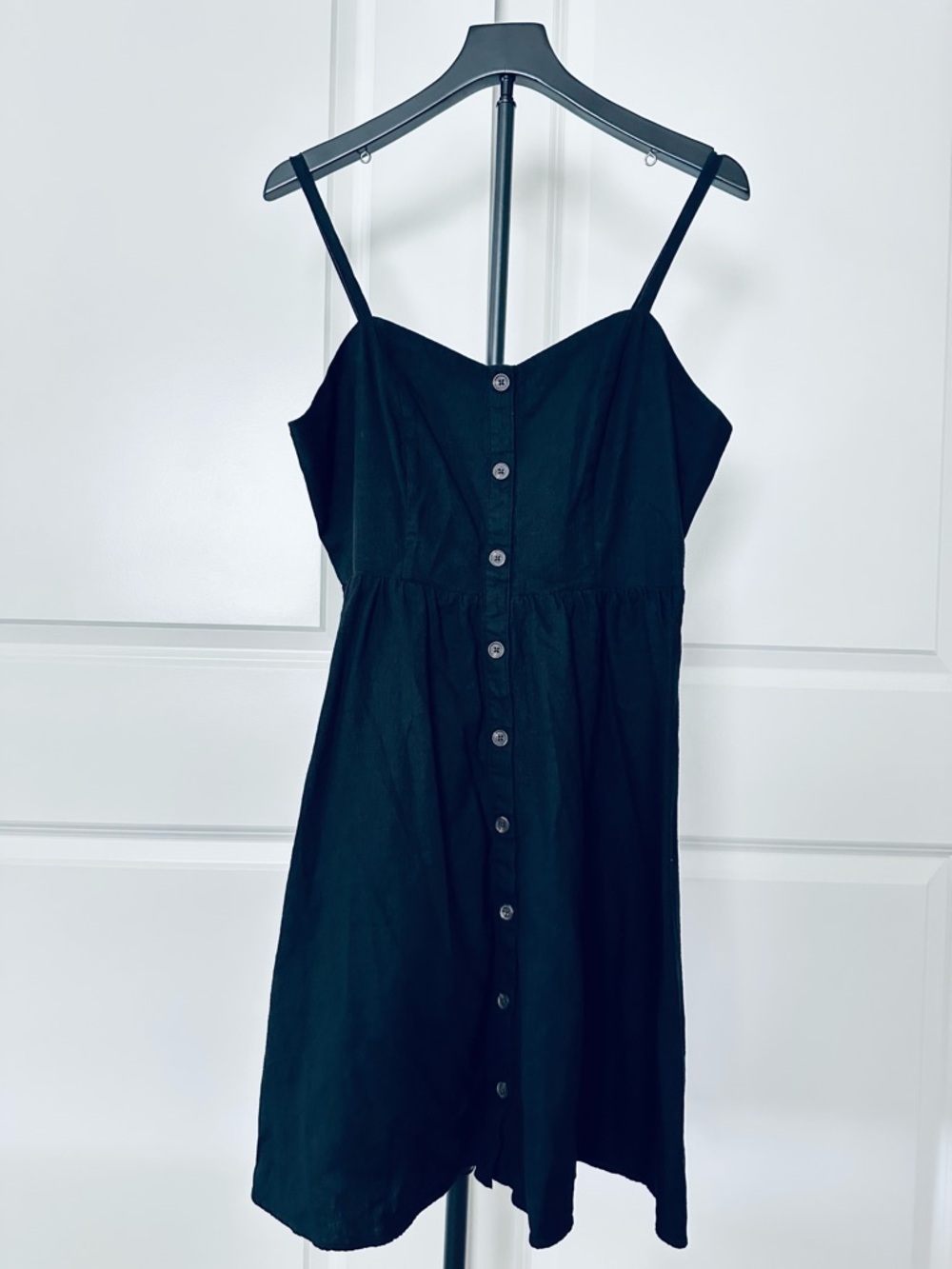 Women’s Old Navy Cami Spaghetti Straps Black Midi Dress Size L